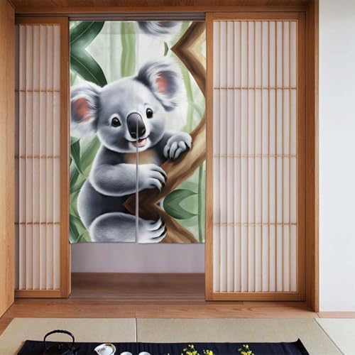 YYHWHJDE Verdunkelungsvorhänge, 2 Stück, Raumverdunkelung, Verdunkelungsvorhänge für Schlafzimmer, 142 x 86 cm, mit schönem Koala-Bild von YYHWHJDE