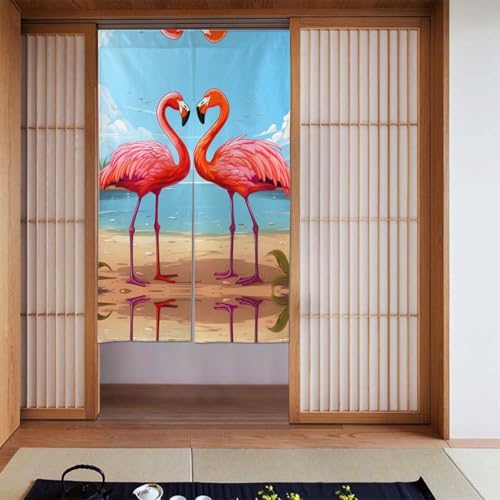 YYHWHJDE Verdunkelungsvorhänge, 2 Stück, Raumverdunkelung, Verdunkelungsvorhänge für Schlafzimmer, 142 x 86 cm, zwei Flamingo-Bilder von YYHWHJDE