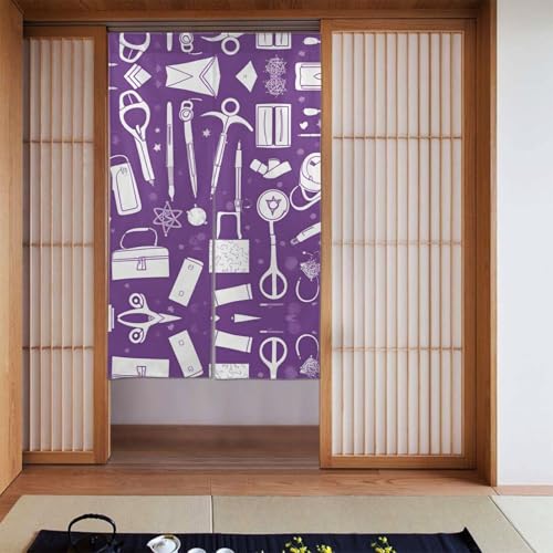YYHWHJDE Verdunkelungsvorhänge, 2er-Set Vorhänge, Raumverdunkelung, Verdunkelungsvorhänge für Schlafzimmer, 142,2 x 86,4 cm, mit Krankenschwestermuster, violettes Muster von YYHWHJDE
