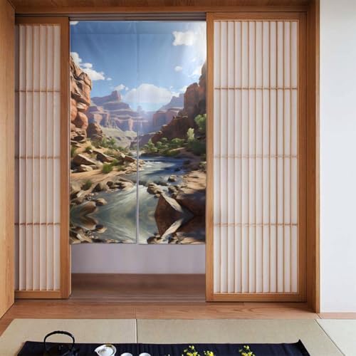 YYHWHJDE Verdunkelungsvorhänge, 2er-Set Vorhänge, Raumverdunkelung, Verdunkelungsvorhänge für Schlafzimmer, 142 x 86 cm, Grand Canyon Muster von YYHWHJDE