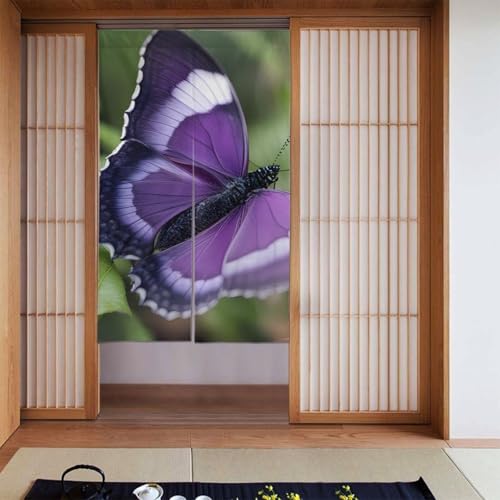 YYHWHJDE Verdunkelungsvorhänge, 2er-Set Vorhänge, Raumverdunkelung, Verdunkelungsvorhänge für Schlafzimmer, 142 x 86 cm, violettes Schmetterlingsbild von YYHWHJDE