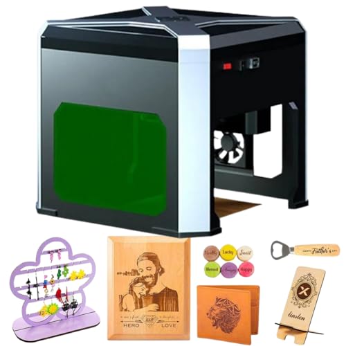 YYLHJW 2-in-1-Gravierer, Desktop-Schneidemaschine, Ultra-HD-Faser, 0,05 mm, Genauigkeit, Gravurbereich 80 x 80 mm, für Holz, Vinyl, Leder, Glas, DIY-Kunst (B) von YYLHJW