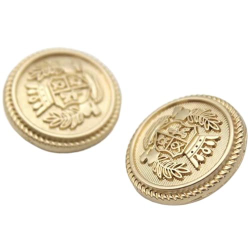 YYLUOYANG KnöPfe 15 Teile/los 15-25mm Goldene Metall Druckknopf College Stil Dekorative Metall Knöpfe for Kleidung Nähzubehör Zubehör Buttons(A,23mm 15Pcs) von YYLUOYANG