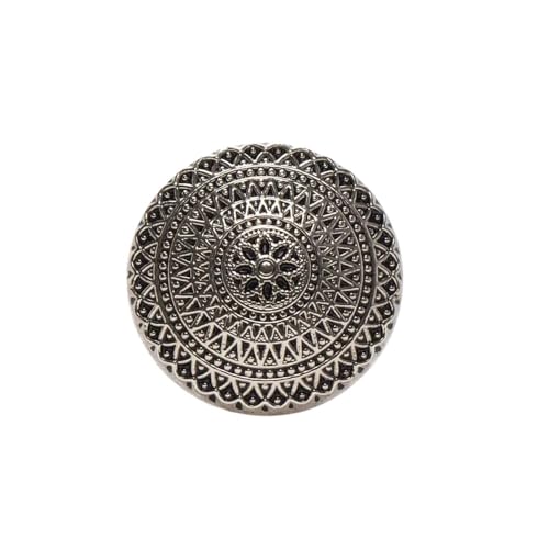 YYLUOYANG KnöPfe 5 Stück runde Retro-Metall-Ösenknöpfe for Kleidung, Reparatur, Nähen, Dekor, Ersetzen und Basteln, 15–25 mm Buttons(Silver,23mm) von YYLUOYANG