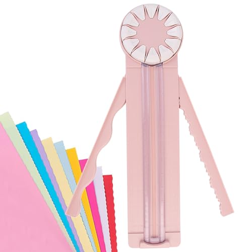 YYQSW Bastelpapierschneider, 12-in-1-Rotationspapierschneider, Papierschneider-Schneidwerkzeug, Multifunktionaler Papierschneider Für Fotokarten, Postkarten, Scrapbook-Kunst,Pink von YYQSW