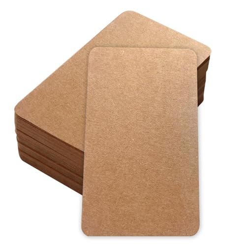 Blanko Kraftpapier Karten 100 Stück Leere Kleine Kärtchen zum Gestalten Kleine Zettel Blanko Papieren Karten für Botschaften 9 x 5.4cm von YYTOL