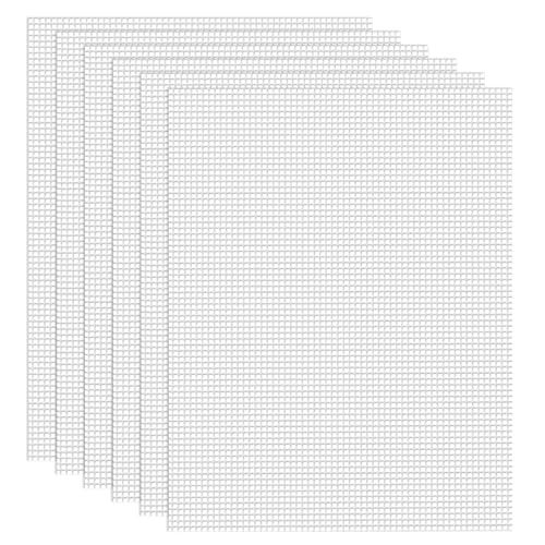 Eye Mesh Stoff 6 Stück Kreuzstich Meshstoff Leinwand Weiß Mesh Canvas Sheets Kit Stramin Stoff zum Sticken für Basteln 20 x 30cm von YYTOL