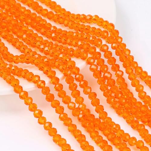 10 Stränge 4,0 mm Kristallrondell facettierte Glasperlen zur Schmuckherstellung DIY Damenarmband Halskette Schmuck-orange-3x4,0 mm-1200 Stück von YYTRV