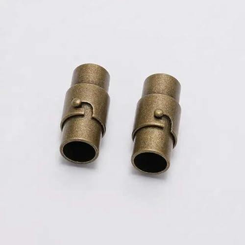 10 Stück/Los 3 4 5 6 8 10 mm starker Magnetverschluss mit verriegelbaren Endkappen für Lederkordeln zum Selbermachen von Armbandverbindern - Antikbronze - 3,0 mm x 10 Stück von YYTRV