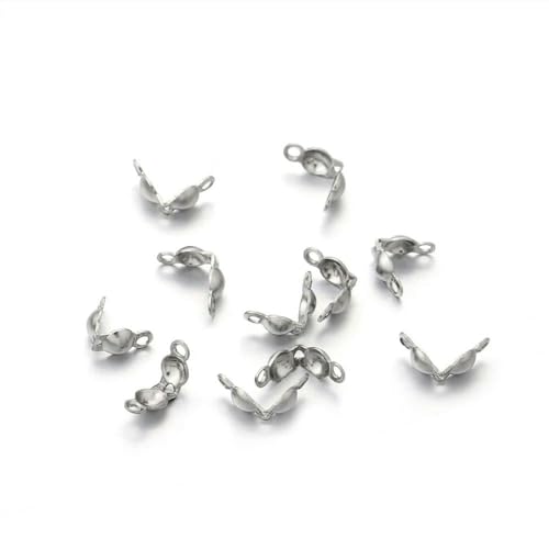 100–1200 Stück/Los 4 x 7 mm Kugelketten-Anschlussverschlüsse, Perlenspitze, Muschelschale für DIY-Halsketten, Armbänder, Schmuckherstellung, Zubehör-Edelstahl 2 von YYTRV