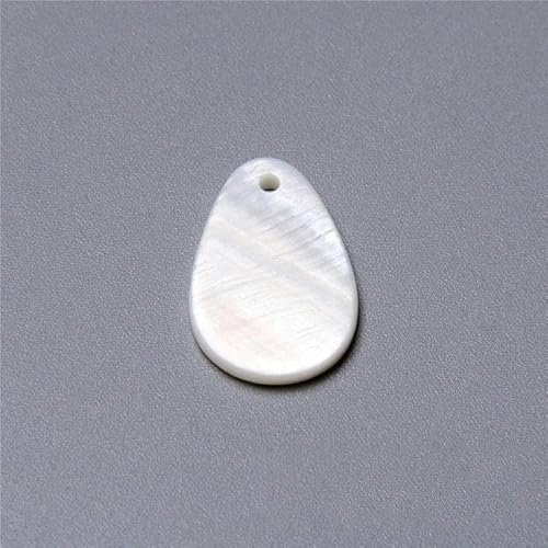 12–20 mm natürlicher weißer Muschelanhänger, unregelmäßige Form, Perlmutt-Anhänger, glatte Perlen zur DIY-Herstellung von Schmuck für Damen, Halsketten – 20 Stk., 15 x 25 mm von YYTRV