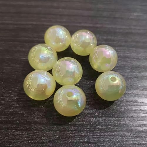 12 mm/16 mm/20 mm Acryl-Illusion, glitzernd, UV-beschichtet, für modischen, klobigen Schmuck zum Selbermachen – gelb – 20 mm, 100 Stück pro Beutel von YYTRV