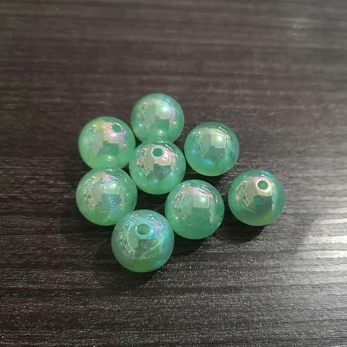 12 mm/16 mm/20 mm Acryl-Illusion, glitzernd, UV-beschichtet, für modischen, klobigen Schmuck zum Selbermachen – grün – 20 mm, 100 Stück pro Beutel von YYTRV