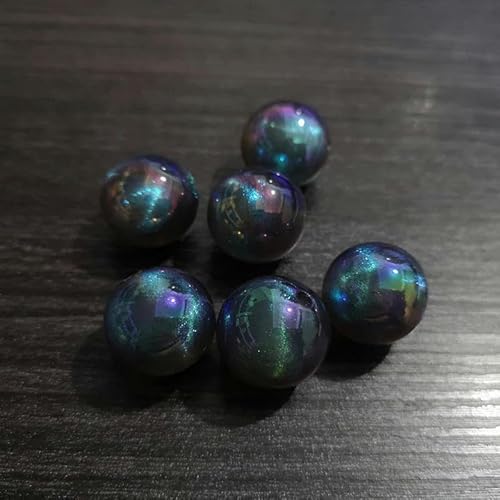 12 mm/16 mm/20 mm Acryl-Illusion, glitzernd, plattierte UV-Perlen für modischen, klobigen Schmuck zum Selbermachen – dunkelgrau – 16 mm, 200 Stück pro Beutel von YYTRV