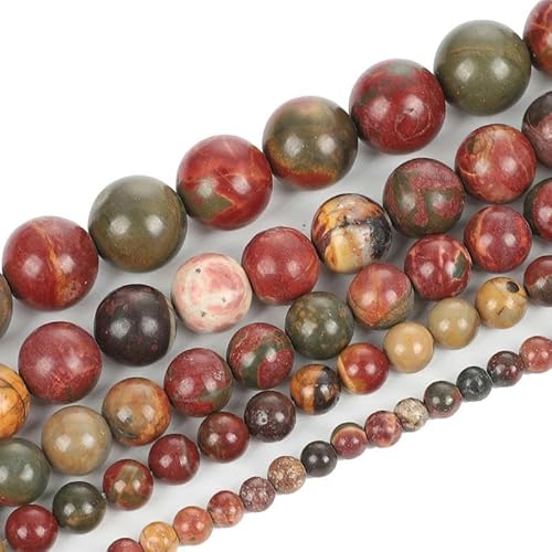 4–12 mm Natursteinperlen, rosarote Streifen, Achate, Turmalin, Tigerauge, Jadeperlen zur Schmuckherstellung, DIY-Armbänder, Zubehör, bunt, 12 mm, ca. 30 Stück von YYTRV