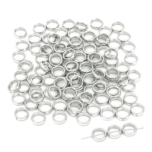 50 Stück CCB-Perlen mit zwei Löchern, Herz, Blume, ovaler Kreis, Rahmen, Abstandshalter, Verbinder für DIY-Armbänder, Ohrringe, Anhänger, Schmuckherstellung, 12 mm_e von YYTRV