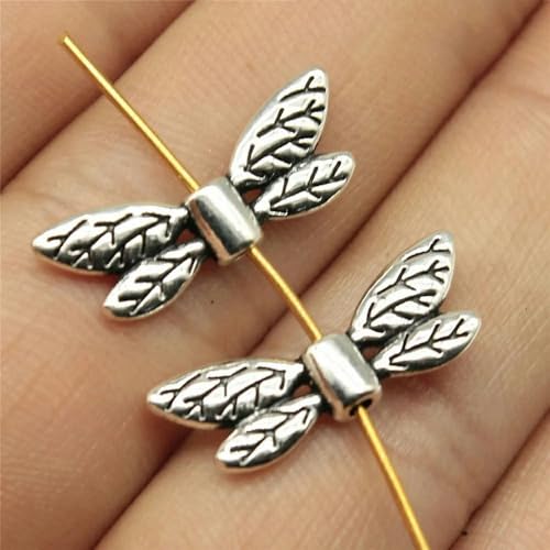 Charms in großen Mengen für Schmuckherstellungsset, Anhänger, DIY-Schmuckzubehör, Schmetterling, Engelsflügel, kleine Loch-Abstandshalter, Perlen-A-012-20 Stück-22 x 8 mm von YYTRV