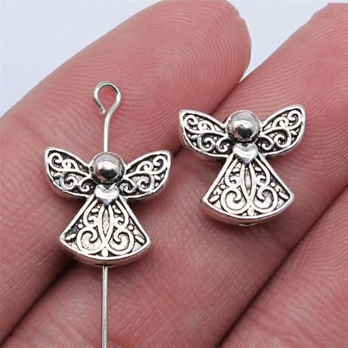 Charms in großen Mengen für Schmuckherstellungsset, Anhänger, DIY-Schmuckzubehör, Schmetterling, Engelsflügel, kleine Loch-Abstandshalter, Perlen-A05-10 Stück-13 x 12 mm von YYTRV