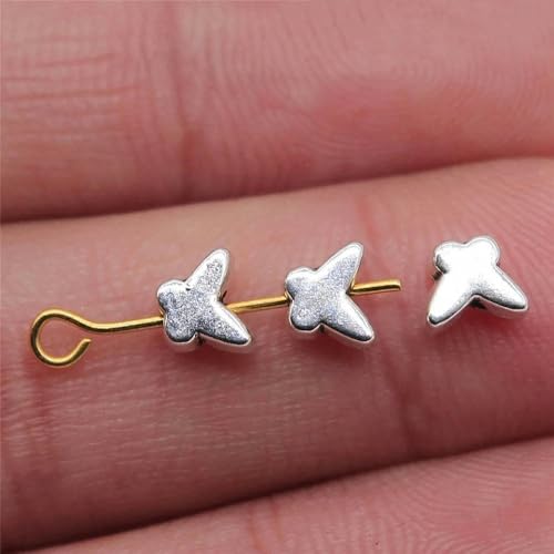 Charms in großen Mengen für Schmuckherstellungsset, Anhänger, DIY-Schmuckzubehör, Schmetterling, Engelsflügel, kleine Loch-Abstandshalter, Perlen-A06-40 Stück-5 x 6 mm von YYTRV