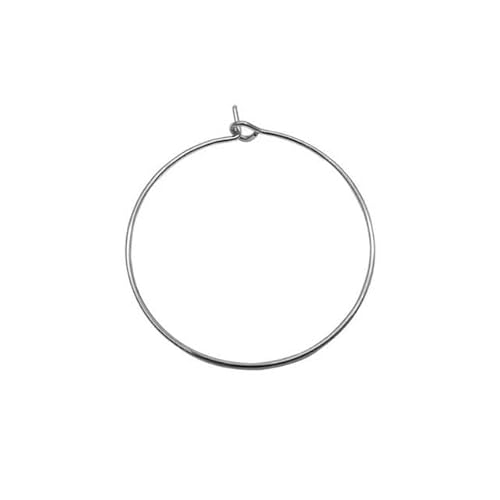 Messing 18K vergoldet Kreis Ohrhaken Blank Creolen Ohrringe Loop Verbinder DIY handgemachte Ohrhänger Schmuckherstellung Zubehör-Rhodium-40mm von YYTRV