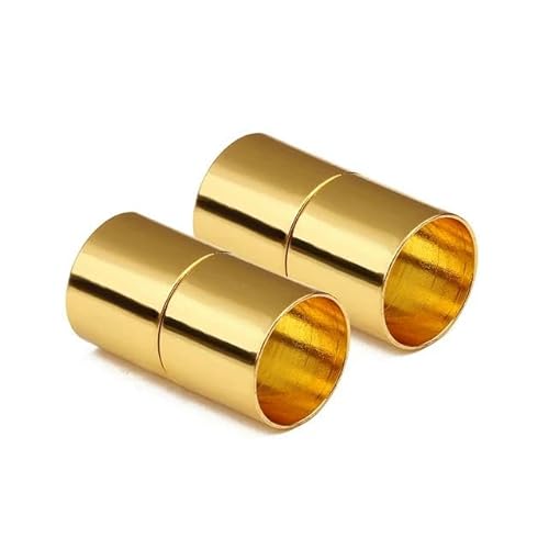 Sätze/Los 5 6 8 10 12 14,0 mm Goldfarbene starke Magnetverschlüsse zur Schmuckherstellung DIY Lederband Armbandverbinder Großhandel-Gold-Innenseite 14,0 mm von YYTRV