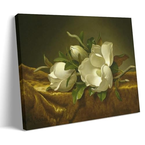 YYUEQIL Martin Johnson Head-Drucke Magnolien auf goldfarbenem Samtstoff, Wandkunstdruck, Fotokunst, Gemälde, Leinwand, Heimdekoration, Schlafzimmer, moderne Dekorationen, Rahmen, 50 x 75 cm YYUEQIL Martin Johnson Head-Drucke Magnolien auf goldfarbenem Samtstoff, Wandkunstdruck, Fotokunst, Gemälde, Leinwand, Heimdekoration, Schlafzimmer, moderne Dekorationen, Rahmen, 50 x 75 cm von YYUEQIL