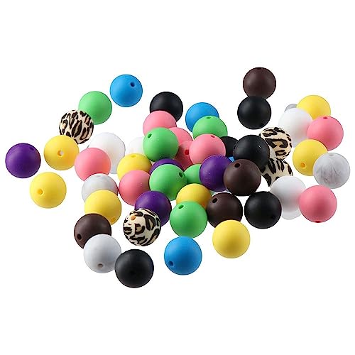 YYlingx 100Pcs Silicone Loose Beads,15mm Colorful Silicone Beads Bulk Round Assorted Beads for Jewelry Necklace Bracelet Making Beads Set Craft DIY von YYlingx