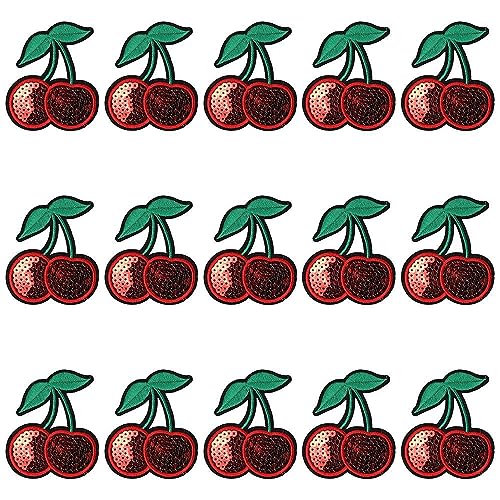 YYlingx 15 Stück rote Kirschen Form Patches Kleidung Bügelbild bestickt Patch Obst Nähen auf Patches für Jacken Hüte Rucksäcke Jeans DIY Kleidung YYlingx 15 Stück rote Kirschen Form Patches Kleidung Bügelbild bestickt Patch Obst Nähen auf Patches für Jacken Hüte Rucksäcke Jeans DIY Kleidung von YYlingx