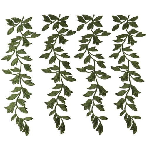 YYlingx Aufnäher mit langen Blättern, zum Aufnähen auf Stickerei, 23,9 cm, Efeublatt, zum Aufbügeln, Applikation zum Nähen von Kleidung, Vorhangverzierungen, Basteln, 2 Paar YYlingx Aufnäher mit langen Blättern, zum Aufnähen auf Stickerei, 23,9 cm, Efeublatt, zum Aufbügeln, Applikation zum Nähen von Kleidung, Vorhangverzierungen, Basteln, 2 Paar von YYlingx