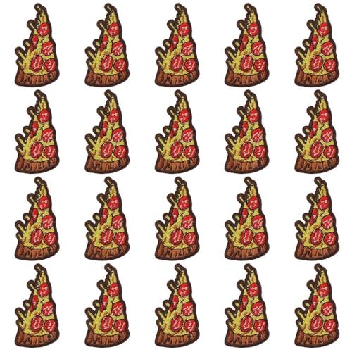 YYlingx Bestickte Pizza-Flicken für Kleidung, Fast Food, Pizza-Form, bestickt, Lebensmittel-Stil, dekorative bestickte Aufnäher für Jacken, Hüte, Rucksäcke, Jeans, DIY-Kleidung, 20 Stück YYlingx Bestickte Pizza-Flicken für Kleidung, Fast Food, Pizza-Form, bestickt, Lebensmittel-Stil, dekorative bestickte Aufnäher für Jacken, Hüte, Rucksäcke, Jeans, DIY-Kleidung, 20 Stück von YYlingx