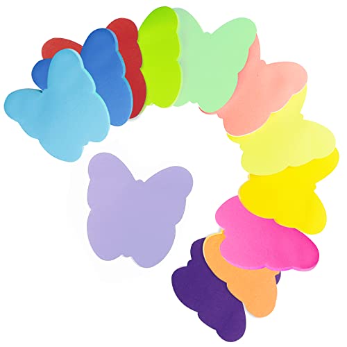 12 Farben Farbige Haftnotizen, Haftnotizen Klebezettel, Farbig Blätter Notizblöck Super Sticky Notes für Büro Zuhause Schule Sitzung (Schmetterling+600 Blatt+70 * 70mm) von YZDZSW