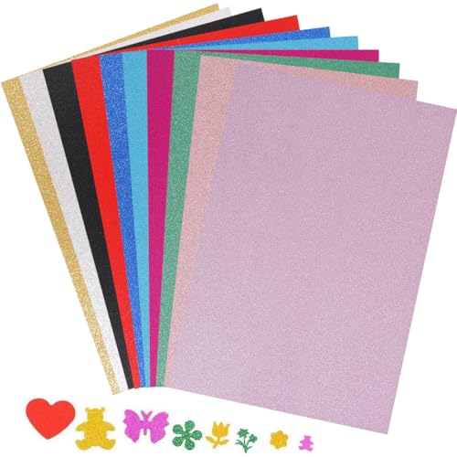 Glitzerpapier zum Basteln, 30 Blatt Glitzer Papier glänzend, A4 Glitter Tonpapier Glitzer Papier Selbstklebende Glitzer-Papier für DIY Handwerk Grußkarten von YZDZSW