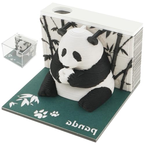 Time Piece-Kalender, 3D-Notizblock-Kalender Panda 2025, 3D-Kalender, Papierschnitzerei, Kunst-Notizblock, Notizblock-Geschenk, abreißbarer 3D-Kunst-Notizblock, kreativer Tischkalender von YZRDCXM