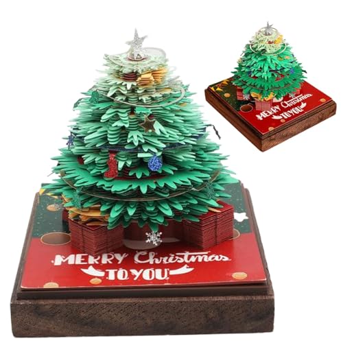 Time Piece-Kalenderbaum, 3D-Notizblock-Kunstkalender, Tischkalender, exquisite 3D-Papierskulptur, Weihnachtsbaum-Kalender, Weihnachts-Time Piece-Kalender, kreatives Tischkalender-Geschenk von YZRDCXM