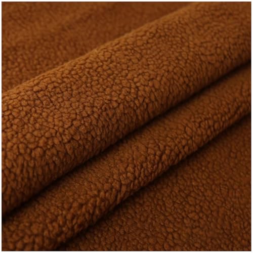 YZRXD Kunstpelz Sherpa Polar Fleece Fellimitat Stoff Futter Stoff Plüsch Faux Schaffell Material 160cm Breit zum DIY Nähen Basteln, Kostüm, Heimdekoration(Size:1.6x0.5m(62''x19''),Color:Karamell) von YZRXD