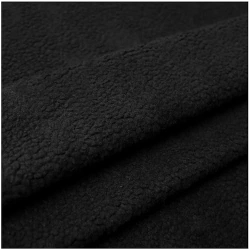 YZRXD Kunstpelz Sherpa Polar Fleece Fellimitat Stoff Futter Stoff Plüsch Faux Schaffell Material 160cm Breit zum DIY Nähen Basteln, Kostüm, Heimdekoration(Size:1.6x0.5m(62''x19''),Color:schwarz) von YZRXD