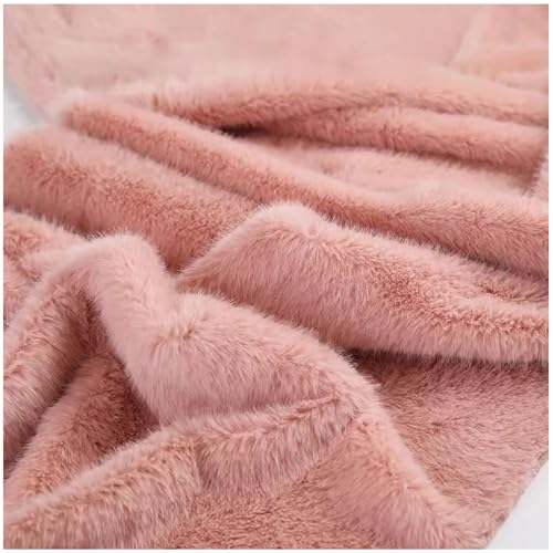 YZRXD Zotteliger Kunstpelz Stoff 20mm Kurzer Flor Kunstfell Plüschstoff Flauschig Fuzzy 160x50cm 35 Farben für Kunsthandwerk Kostüm Dekoration Kissen Teppich(Color:orangepink) von YZRXD