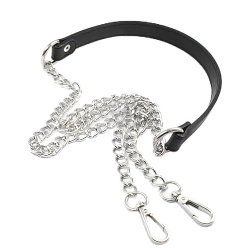 YZWHKJ Handtaschen Ketten,Taschenkette DIY 6. 0cm-160cm Ersatz-Umhängetasche Strap Black Pu. Ledergriff Metallketten(Silver,160) von YZWHKJ