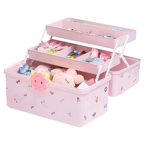 YZYDF Modische Kinder-Haar-Accessoire-Organizer, mehrschichtig, Schmuckkästchen, Zubehör für Mädchen, Aufbewahrungsbox für Haargummis von YZYDF