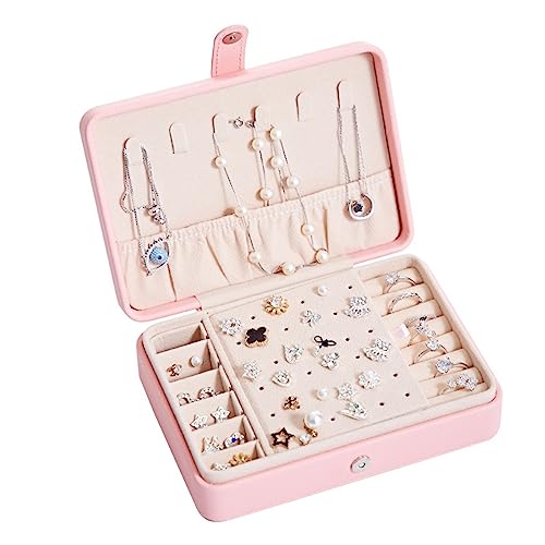 YZYJYKLT Schmuck-Organizer, Schmuckschatulle, Aufbewahrungsbox, europäischer Stil, kleine tragbare Aufbewahrung für Ohrringe, Schmuck, Halsketten, Ohrringe, Ringe, Reisebox, Ohrring-Schmuckschatulle von YZYJYKLT