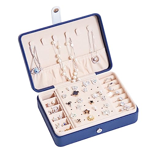 YZYJYKLT Schmuck-Organizer, Schmuckschatulle, Aufbewahrungsbox, europäischer Stil, kleine tragbare Aufbewahrung für Ohrringe, Schmuck, Halsketten, Ohrringe, Ringe, Reisebox, Ohrring-Schmuckschatulle von YZYJYKLT