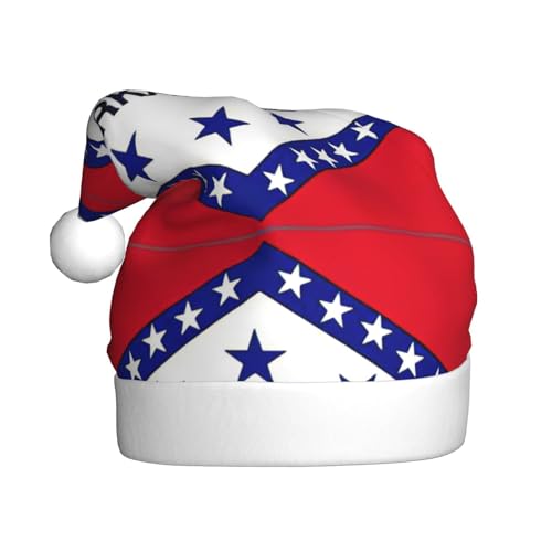 YaWea Arkansas Weihnachtsmannmütze mit Staatsflagge, lustige Weihnachtsmütze für Erwachsene, Samt, Weihnachtsgeschenk, Partyzubehör von YaWea