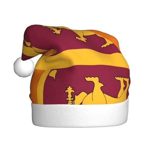 YaWea Weihnachtsmütze mit Sri Lanka-Flagge, lustige Weihnachtsmütze für Erwachsene, Samt, Weihnachtsgeschenk, Partyzubehör von YaWea