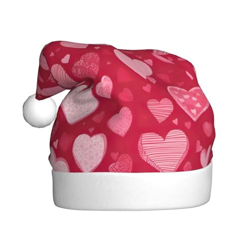 YaWea Weihnachtsmütze mit Valentinstag-Aufdruck, lustige Weihnachtsmütze für Erwachsene, Samt, Weihnachtsgeschenk, Partyzubehör von YaWea