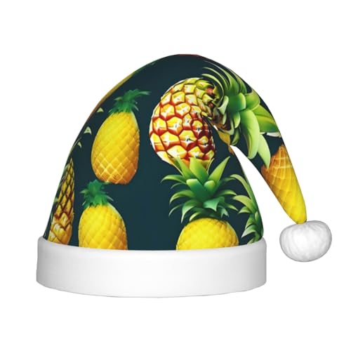 YaWea Weihnachtsmütze mit tropischen Früchten, Ananas-Druck, Weihnachtsmannmütze, Weihnachtsmütze für Weihnachtsdekoration von YaWea