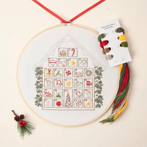 Stickset Weihnachts-Countdown, 25-Tage-Countdown-Countdown-Kalender, Kreuzstich-Set, Tägliche Stich-DIYs-Weihnachtsprojekte, Kreuzstich-Bastelset Für Bastelarbeiten Für Erwachsene Und Anfänger von Yabauuop