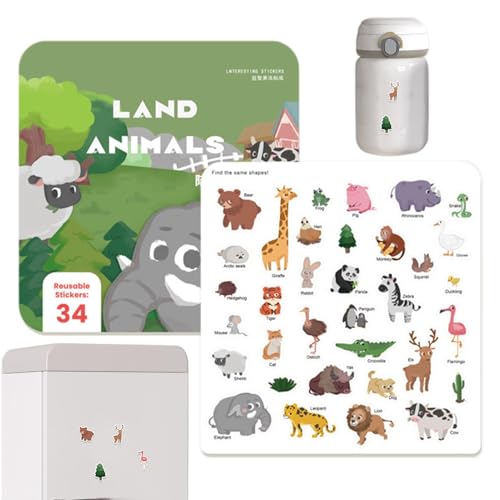 Yabauuop Sticker-Aktivitätsbuch, Stickerbücher für Kinder, Multifunktionales pädagogisches Lernspielzeug für Kinder, Wiederverwendbare Aufkleberspielzeuge, lustige Lernaktivitäten für Kindergarten, von Yabauuop