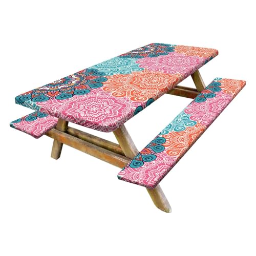 Yabauuop Tischdecke für Tische im Freien, Camping-Tischdecke | Elastisches Camping-Tischbezug-Set - Winddichte, rechteckige Camping-Tischdecken für rechteckige Tische und Sitze von Yabauuop