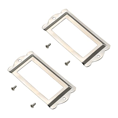 Etiketten-Halter, 3,35"x1,65" (LxB) Etikettenrahmen aus Metall, Etikettenhalter, Hardware for Büro, Bibliothek, Aktenmöbel, Schubladen, Boxen, Koffer, Schränke(20pcs) von YacHEkia