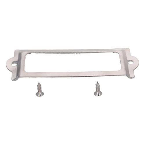 Etiketten-Halter, 83 x 30 mm (L x B) Etikettenrahmen aus Metall, Etikettenhalter, Hardware mit M2,5 x 8 mm Befestigungsschrauben for Büro, Bibliothek, Akten, Möbel, Schubladen, Boxen, Koffer, Schränke von YacHEkia